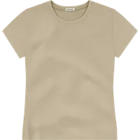 StringKing Women's Heavy Pima Cotton T-Shirt - Relaxed Fit, Warm Khaki, Front