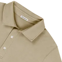 StringKing Men's Pima Cotton Polo Sweatshirt - Sharp Fit, Warm Khaki, Detail