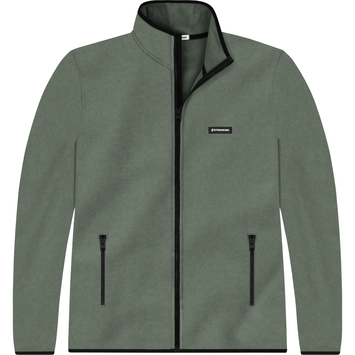StringKing Men's Polartec Fleece Full Zip Pro - Sharp Fit, Avenue Green, Front