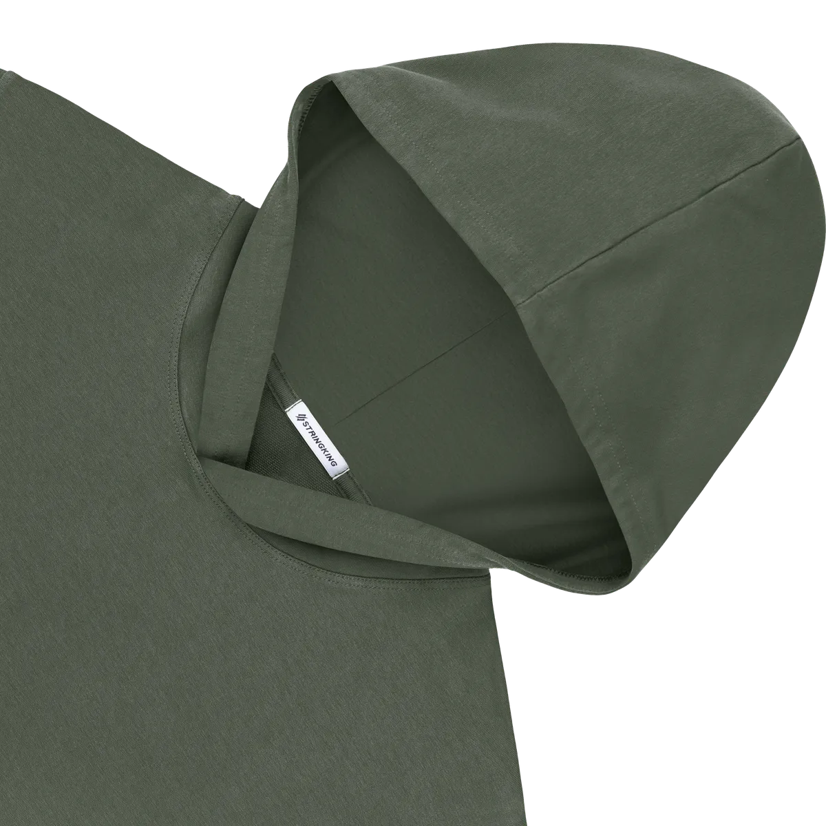 StringKing Women's Pima Cotton Hoodie - Sharp Fit, Moss, Detail
