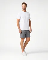 StringKing Men's Pima Terry Tee - Relaxed Fit, White, Full Front Angle - Human Model