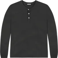 StringKing Men's Pima Jersey Henley - Relaxed Fit, Black, Front
