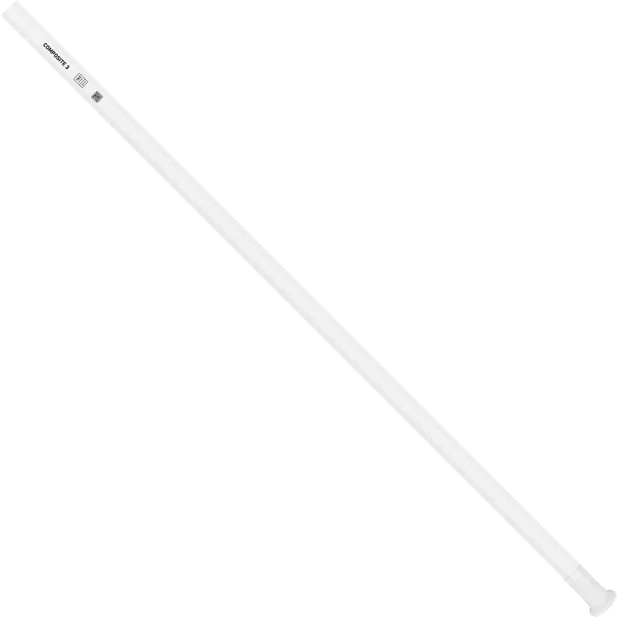 StringKing Composite 3 Goalie - 162 Grams, White, Full Length, Angled, Left Side, With Butt End