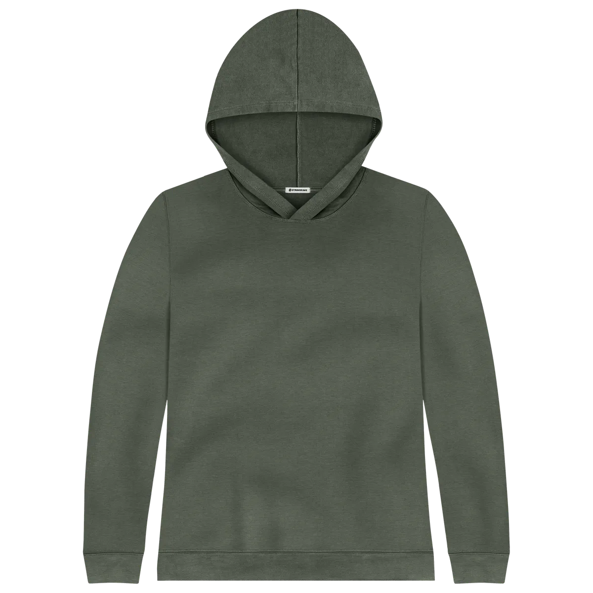 StringKing Women's Pima Cotton Hoodie - Relaxed Fit, Moss, Front