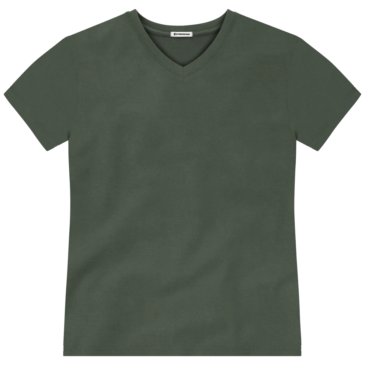StringKing Men's Pima Terry V-Neck Tee - Sharp Fit, Moss, Front