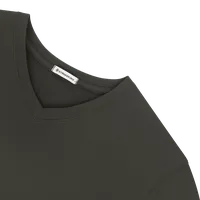 StringKing Men's Pima Terry V-Neck Sweater - Sharp Fit, Peat, Detail