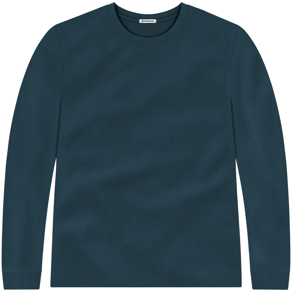StringKing Men's Pima Jersey Long Sleeve Tee - Sharp Fit, Navy, Front
