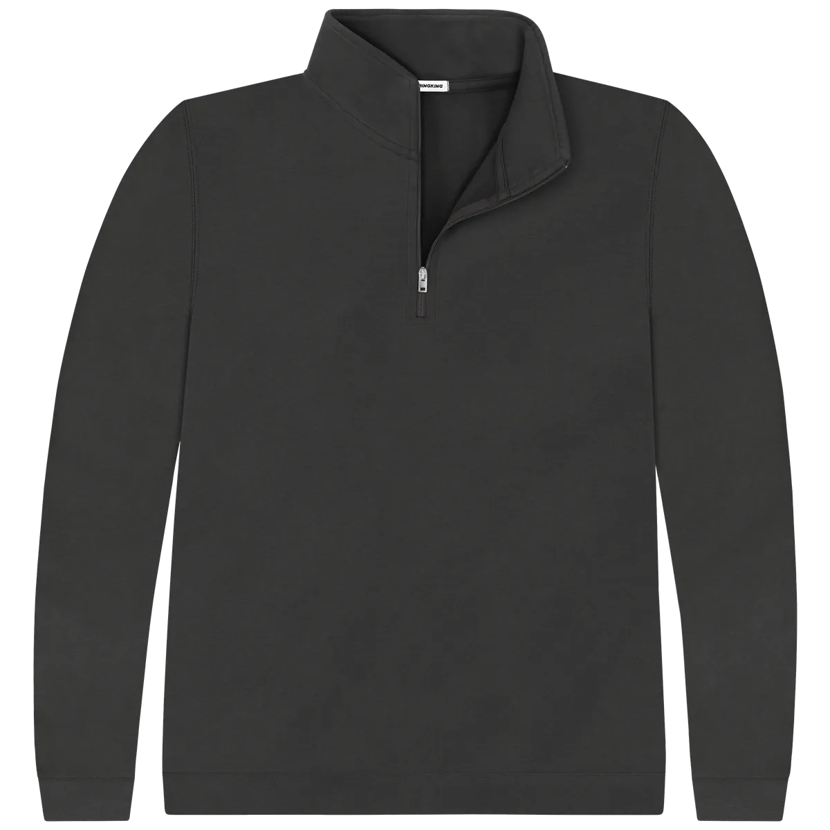 StringKing Men's Pima Terry Quarter Zip - Sharp Fit, Black, Front