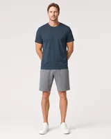 StringKing Men's Pima Terry Tee - Sharp Fit, Navy, Full Front - Human Model - Top of head to Knees