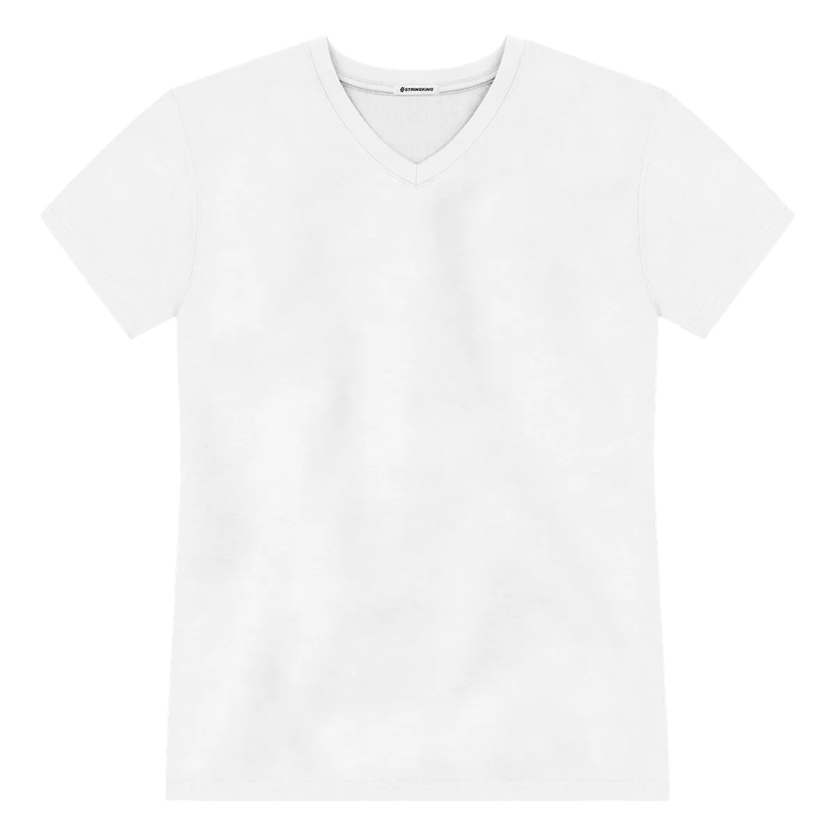 StringKing Men's Heavy Pima Cotton V-Neck T-Shirt - Sharp Fit, White, Front