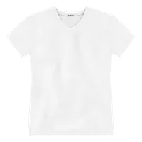 StringKing Men's Heavy Pima Cotton V-Neck T-Shirt - Sharp Fit, White, Front