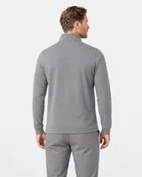 StringKing Men's Pima Terry Quarter Zip - Sharp Fit, Frost Gray, Full Back - Human Model - Top of head to Mid-thigh