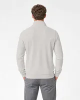 StringKing Men's Pima Terry Quarter Zip - Relaxed Fit, Moonstruck, Full Back - Human Model - Top of head to Mid-thigh