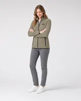 StringKing Women's Polartec Fleece Full Zip with Pockets - Sharp Fit, Mermaid, Full Front Angle - Human Model