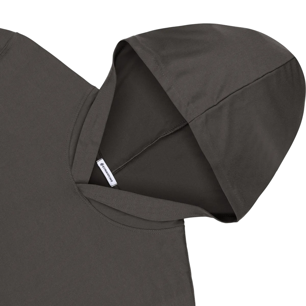 StringKing Men's FlexTech Lightweight Short Sleeve Hoodie - Sharp Fit, Charcoal, Detail