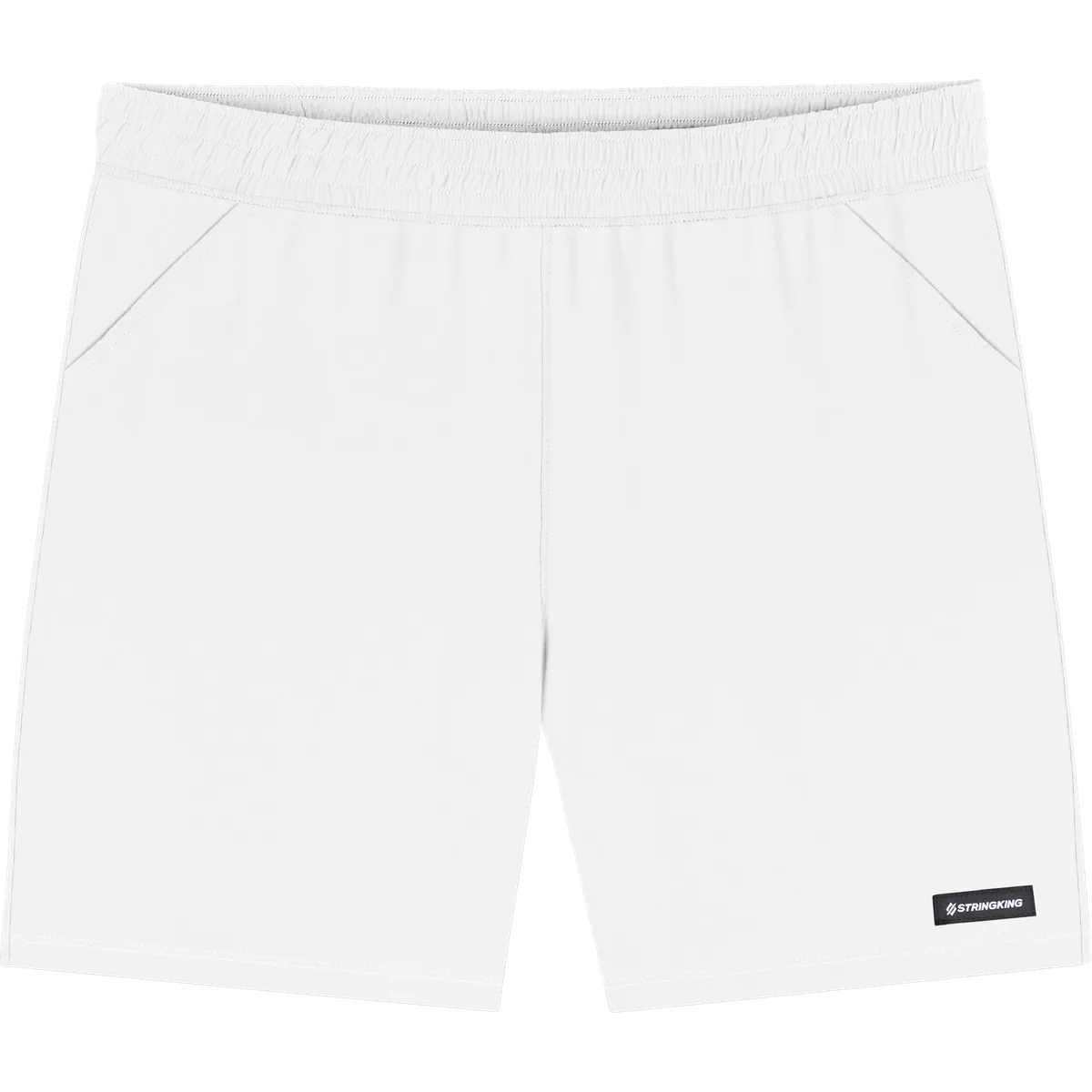 StringKing Men's Nylon Game Shorts - Sharp Fit, White, Front