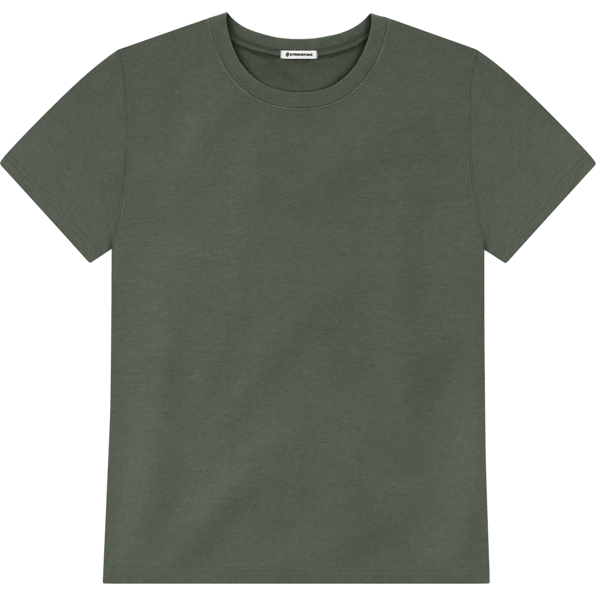 StringKing Men's Heavy Pima Cotton T-Shirt - Relaxed Fit, Moss, Front
