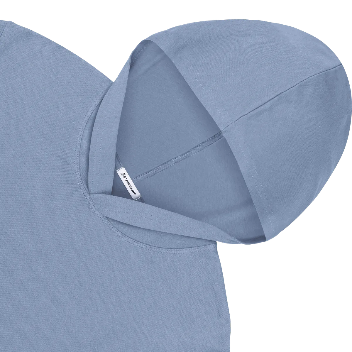 StringKing Women's Pima Cotton Lightweight Hoodie - Sharp Fit, Slate Blue, Detail