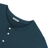 StringKing Men's Pima Terry Henley - Sharp Fit, Navy, Detail