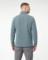 StringKing Men's Polartec Fleece Full Zip with Pockets - Relaxed Fit, Slate, Full Back - Human Model - Top of head to Mid-thigh