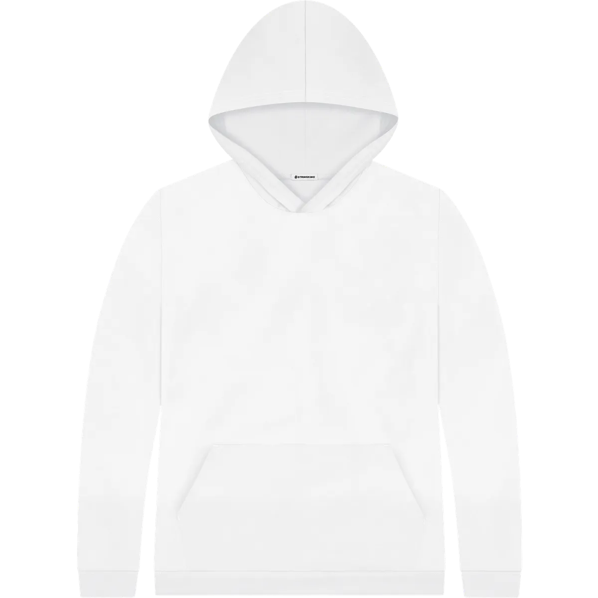 StringKing Men's StayWarm Hoodie - Relaxed Fit, White, Front