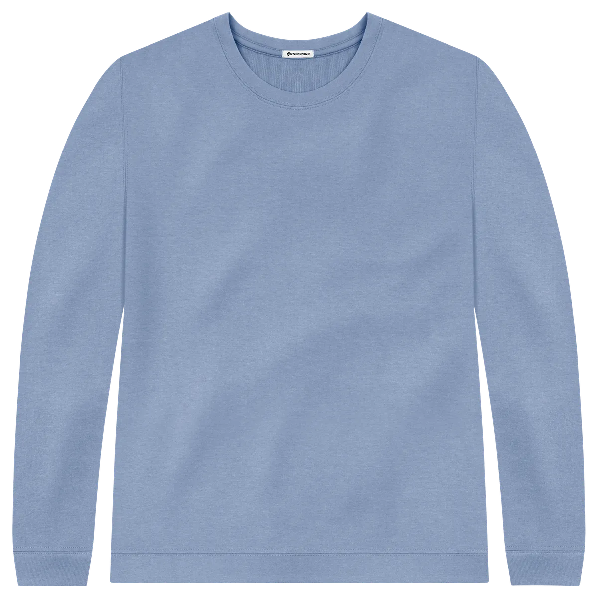 StringKing Men's Pima Cotton Crewneck Sweatshirt - Relaxed Fit, Slate Blue, Front