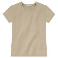 StringKing Women's Heavy Pima Cotton T-Shirt - Sharp Fit, Warm Khaki, Front