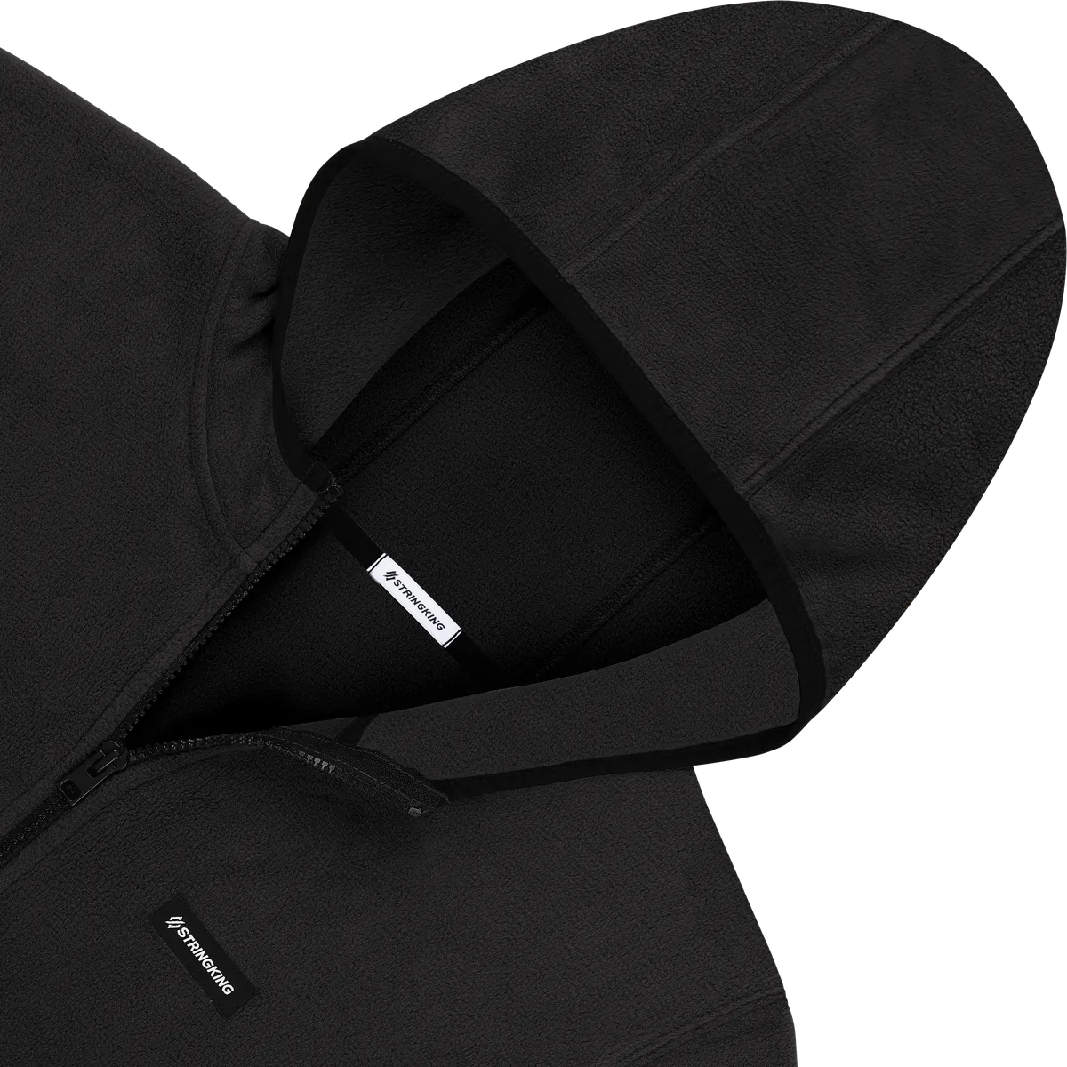 StringKing Men's Polartec Fleece Quarter Hood Pro - Sharp Fit, Meteorite, Detail