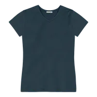 StringKing Women's Pima Cotton Short Sleeve V-Neck T-Shirt - Sharp Fit, Navy, Front