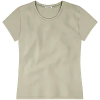 StringKing Women's Pima Cotton Short Sleeve Crewneck T-Shirt - Relaxed Fit, Khaki Green, Front