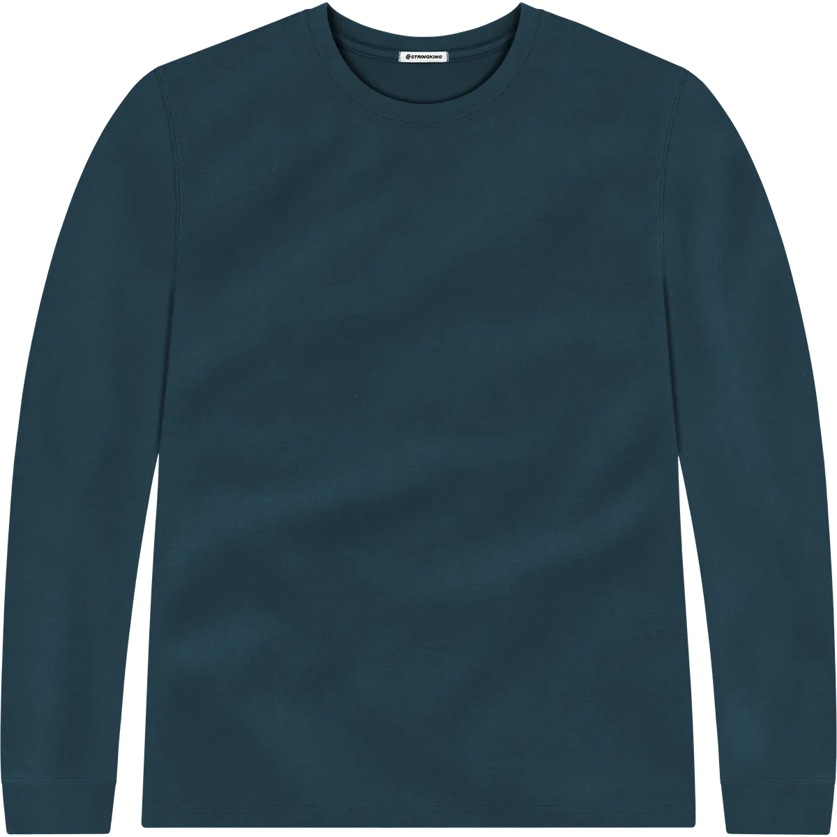 StringKing Men's Pima Jersey Long Sleeve Tee - Sharp Fit, Navy, Front