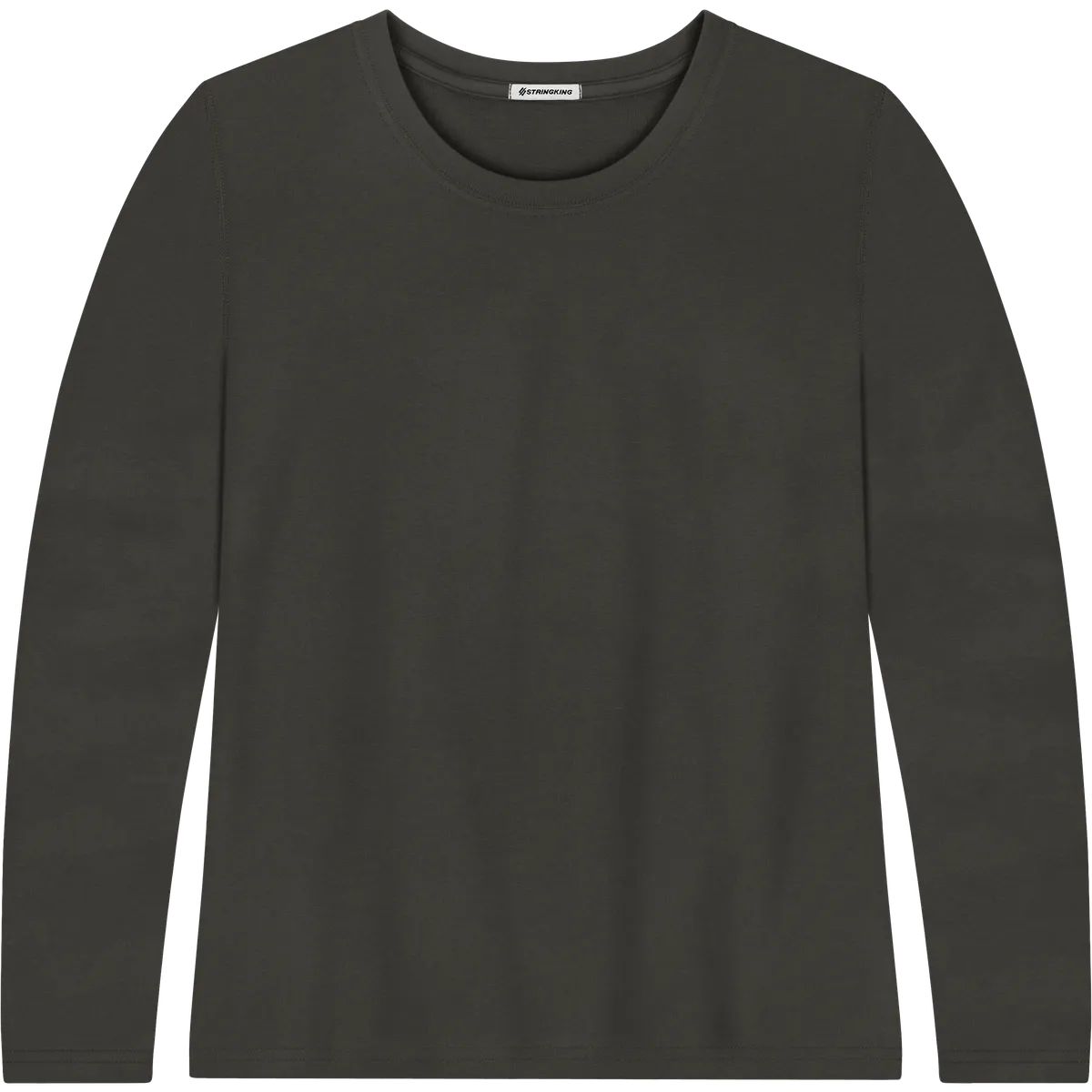 StringKing Women's Pima Terry Long Sleeve Tee - Relaxed Fit, Peat, Front