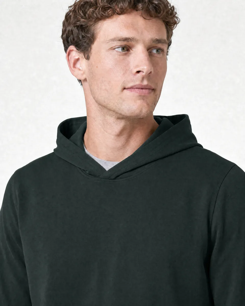 StringKing Men's Pima Terry Hoodie - Sharp Fit, Pine Grove, Collar Shoulder - Human Model