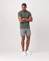 StringKing Men's Pima Jersey V-Neck Tee - Sharp Fit, Moss, Full Front Angle - Human Model