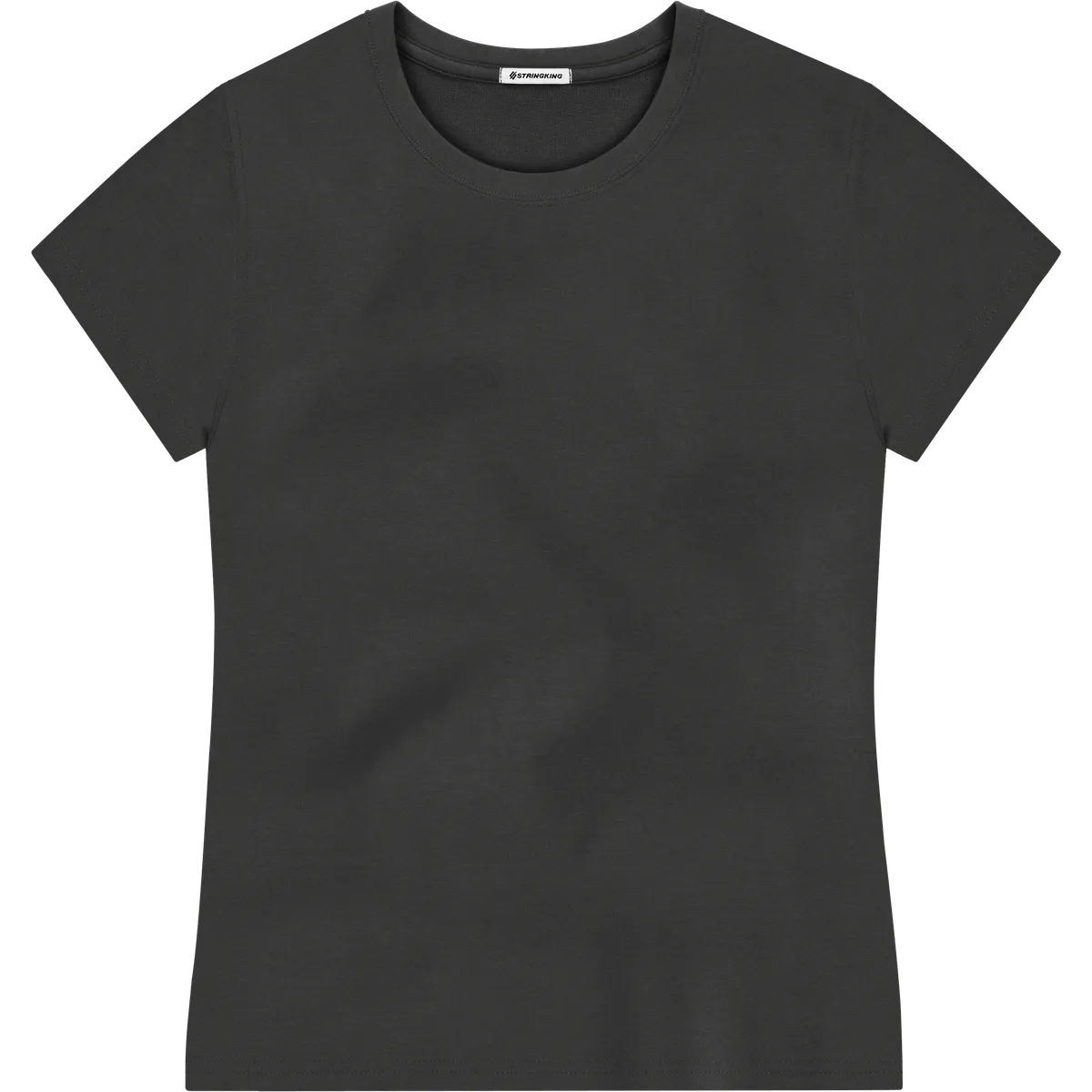 StringKing Women's Pima Terry Tee - Relaxed Fit, Black, Front