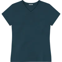 StringKing Women's Pima Jersey V-Neck Tee - Relaxed Fit, Navy, Front