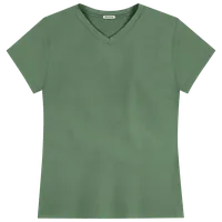 StringKing Women's FlexTech Short Sleeve V-Neck T-Shirt - Relaxed Fit, Green, Front