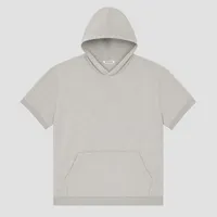 StringKing Men's Pima Terry Short Sleeve Hoodie - Relaxed Fit, Moonstruck, Front