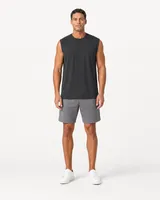 StringKing Men's StayWarm Tank Top - Relaxed Fit, Black, Full Front - Human Model