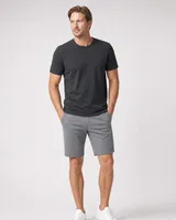 StringKing Men's Pima Terry Tee - Sharp Fit, Black, Full Front - Human Model - Top of head to Knees