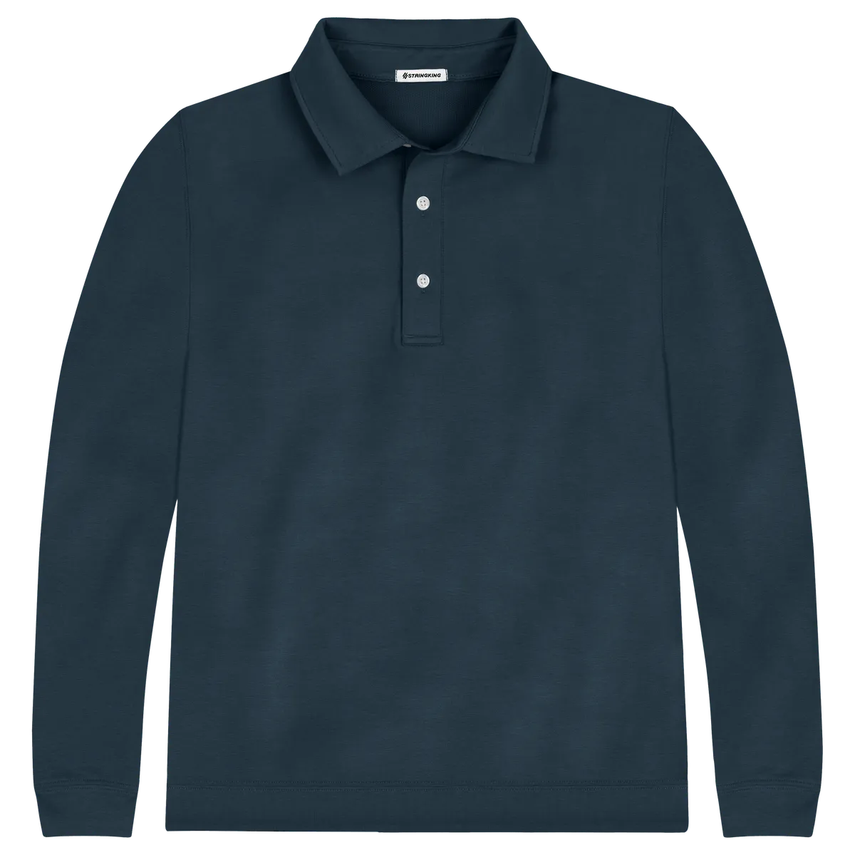 StringKing Men's Pima Cotton Polo Sweatshirt - Relaxed Fit, Navy, Front