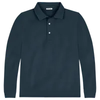 StringKing Men's Pima Cotton Polo Sweatshirt - Relaxed Fit, Navy, Front