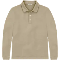 StringKing Men's Pima Cotton Polo Sweatshirt - Sharp Fit, Warm Khaki, Front