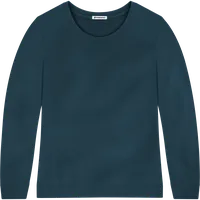 StringKing Women's Pima Terry Crew Sweater - Sharp Fit, Navy, Front