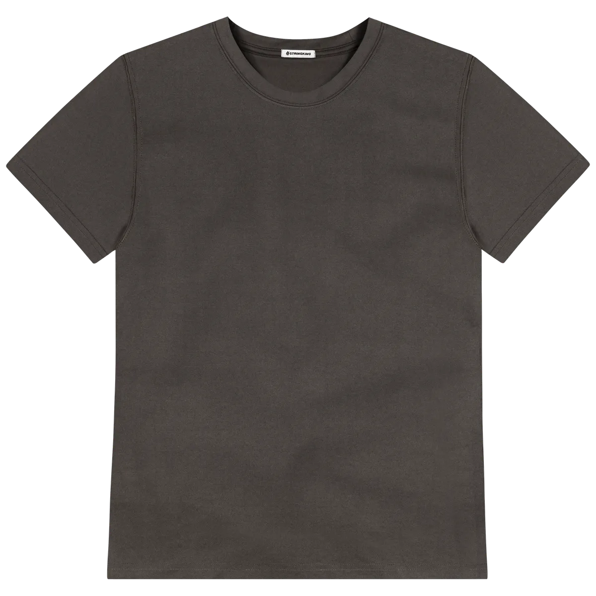 StringKing Men's FlexTech Short Sleeve Crewneck T-Shirt - Relaxed Fit, Charcoal, Front