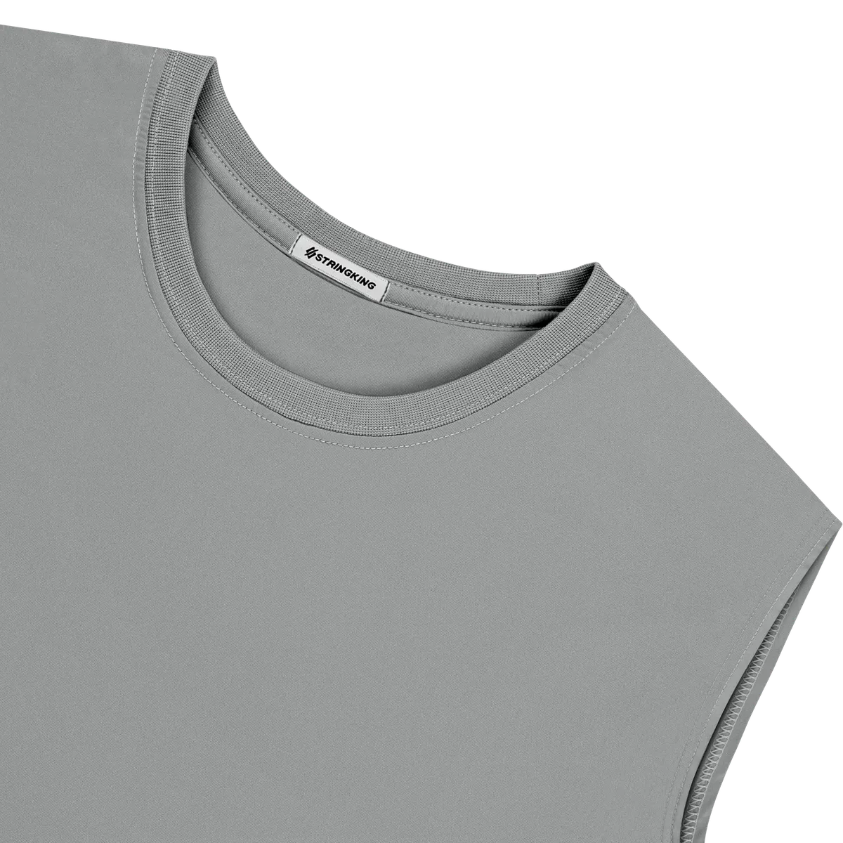 StringKing Men's StayCool Tank Top - Sharp Fit, Gray, Detail