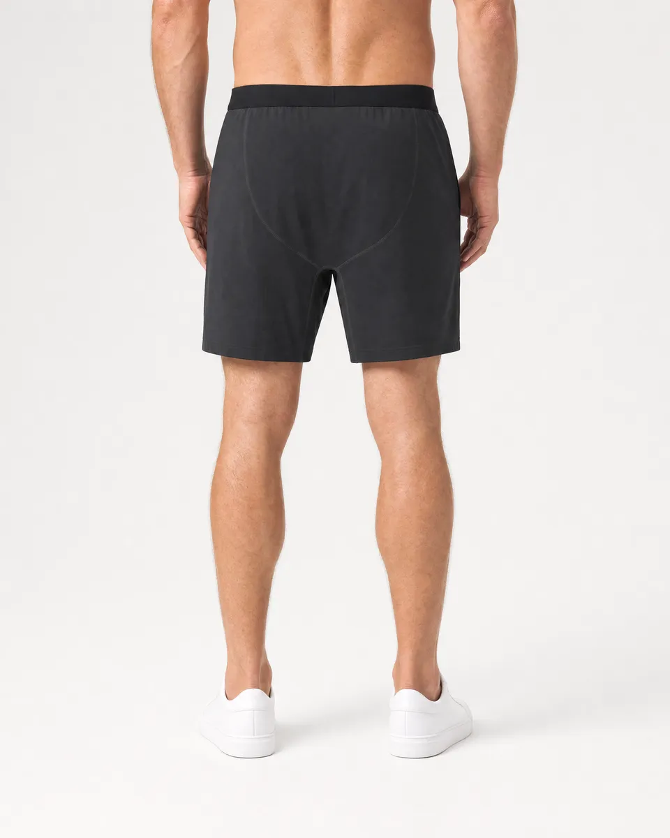 StringKing Men's StayCool Boxers - Relaxed Fit, Black, Full Back - Human Model - Chest to Feet