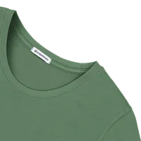StringKing Women's Pima Cotton Short Sleeve Crewneck T-Shirt - Relaxed Fit, Green, Detail