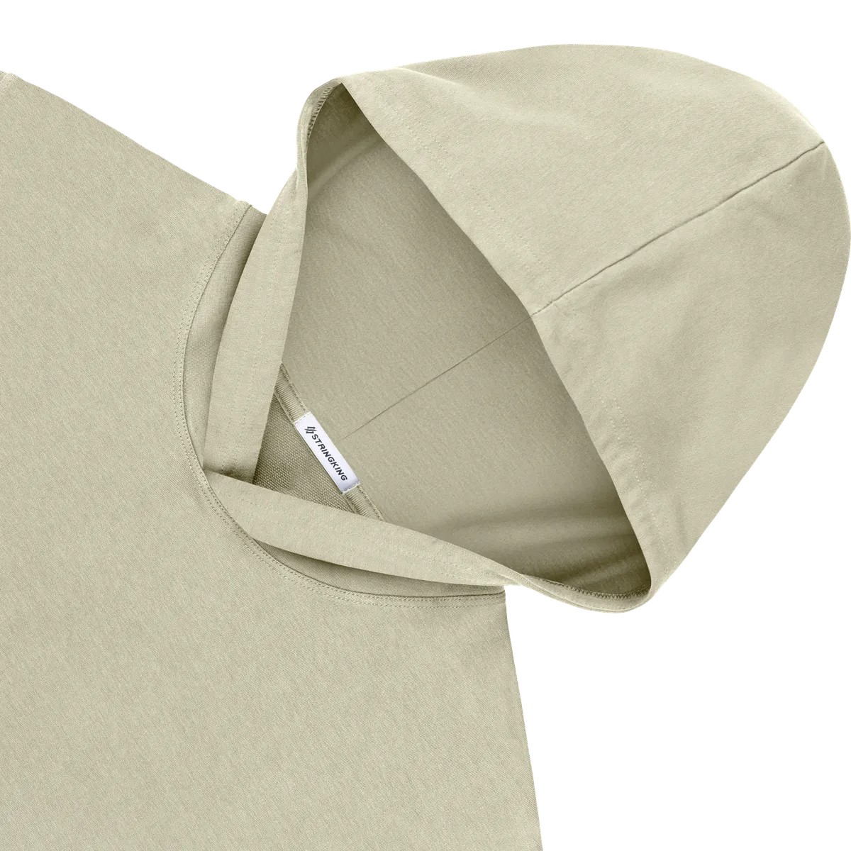 StringKing Women's Pima Cotton Hoodie - Sharp Fit, Khaki Green, Detail