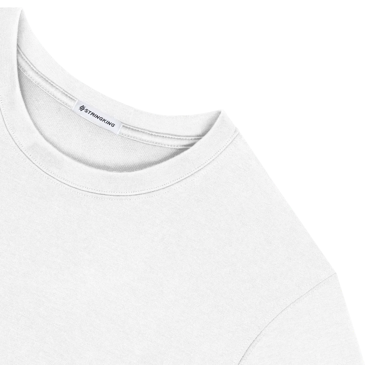StringKing Men's Heavy Pima Cotton T-Shirt - Sharp Fit, White, Detail
